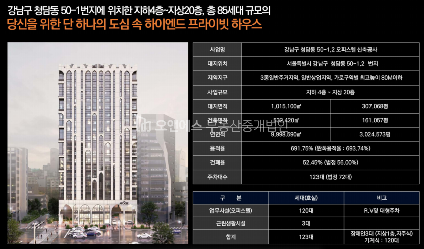 서울 강남구 청담동 청담 하이엔드 오피스텔 "디아포제" 분양 매물번호 12283 사진 2